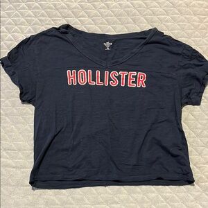 Hollister Blue Crop Relaxed T-Shirt